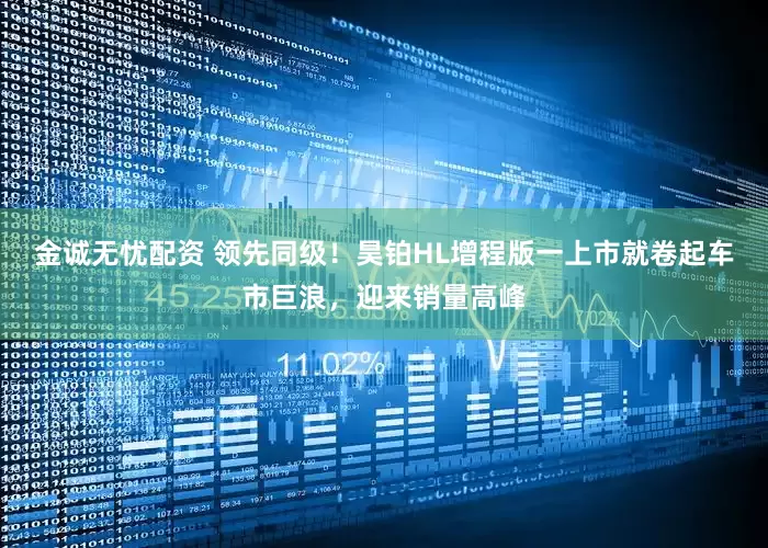 金诚无忧配资 领先同级！昊铂HL增程版一上市就卷起车市巨浪，迎来销量高峰